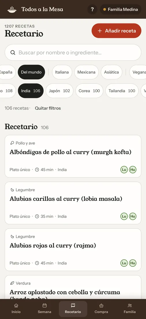 El recetario con las cocinas del mundo